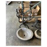 Stone Sink Bowl with Wrought Iron Base