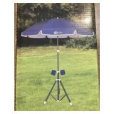 61"DIA All Terrain Umbrella in Navy Blue/White