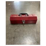 15"L Short Metal Toolbox in Red x 5