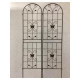87"H 2-Pack Metal Garden Trellis in Black