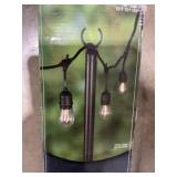 9Ft Adjustable Height String Light Pole in Black