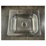 25" x 22" Single Bowl Stainless Steel Kitchen Sink