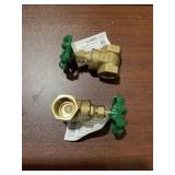 3/4" IPS Forged Brass Gate Valve x 2