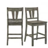 2Pc Set of Counter Side Wooden Chairs