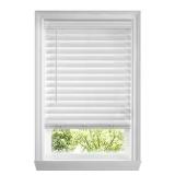 48.5" x 48" Cordless Faux Wood Blinds in White