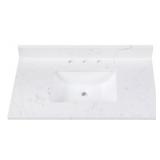 37" x 19" Single Sink Vanity Top in White