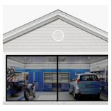 8Ft x 7Ft Fiberglass Garage Door Curtain in Black