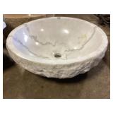 17" White Marble Vessel Sink