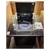 27" Propane Fire Table w/Tempered Black Glass Top