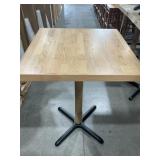 30" x 30" Bar Table in Natural with Black Stand