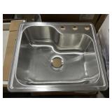 25" x 22" Offset Single Bowl Sink in SS