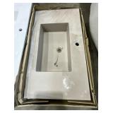 35-1/2" Wall Mounted Countertop Sink in Brown