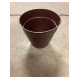 Stack of (24) 8" Newbury Round Planters in Cocoa