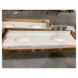 73" x 22" Double Sink Vanity Top in Bone