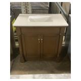 30" x 21" Dark Brown Vanity w Single Sink Top