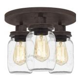 Ashley 3-Bulb Flush Mount in Black x 2