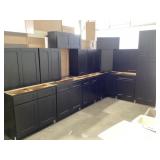 15Pc 30" Silvercreek Midnight Black Kitchen Set