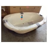74" x 44" Studio Dual Oval White Drop In Tub