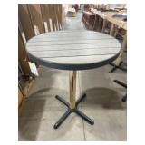 30"DIA Bar Table-Natural with Black Metal x 2