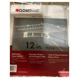 Box of (4) 12" Shelf & Rod Corner Shelf Kits-White