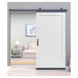 36" x 80" V-Groove Interior Barn Door-Track Kit x2