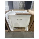 31" x 22" Vanity in Bone with Single Sink Top