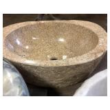 Gold Granite Vessel Sink & Ornate Stand