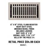 6" x 10" Steel Floor Register x4