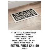 4" x 8" Steel Floor Register x4