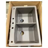 33" x 22" Dual Mount Double Bowl Composite Sink