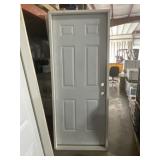 32" x 80" LH 6-Panel Steel Exterior Door