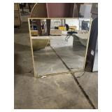 30" x 30" Square Metal Framed Mirror in Gold