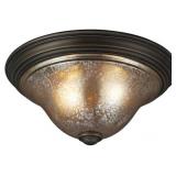 Seagullï¿½ 2-Bulb Flush Mount in Platinum Oak