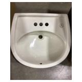 21" x 19" Wall Mount Single Bowl Sink in Bone