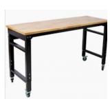 RTA 60" x 20" Rolling Workbench w Black Stand