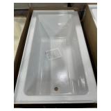60" x 32" LH Fiberglass Bathtub in White w Apron