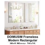 Doimusim Frameless Bathroom Mirror x 2