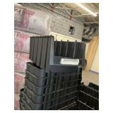 17' x 8' x 7' Black Stackable Storage Bins x 10