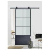 Reninï¿½ 37' Frosted Glass Barn Door Kit