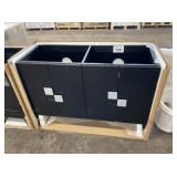 47' Black Double Bowl Vanity Base