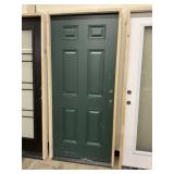 36' x 80' LH Fiberglass 6-Panel Exterior Door