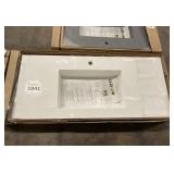 47-1/4' White Wall Mounted Counter Sink