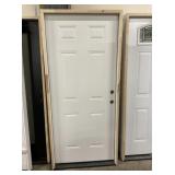 36' x 80' LH Steel 6-Panel Exterior Door