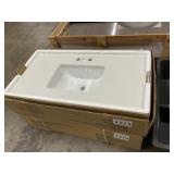 37' x 19' White Eng. Stone Vanity Sink Top