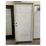 36' x 80' RH Steel 6-Panel Exterior Door