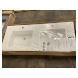 47-1/4' White Wall Mounted Counter Sink