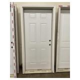 36' x 80' LH Steel 6-Panel Exterior Door