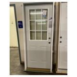 32' x 80' LH Steel OUTSWING 9-Lite Exterior Door
