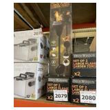Set of 2 Large Flame Garden Torches x 2