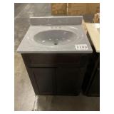 25' Dark Vanity w/ Gray Sink Top